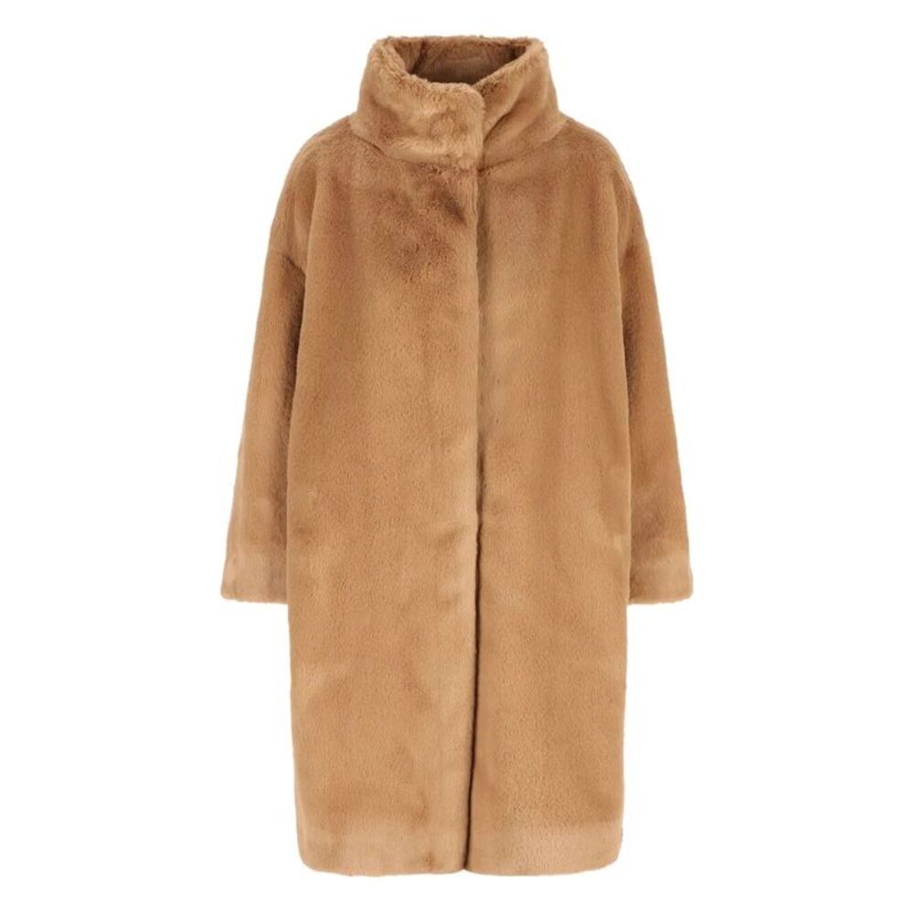 High-Neck Faux-Fur Coat Women